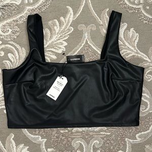BNWT Vegan leather Cropped Tank